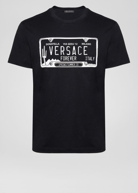 Versace License Plate Logo T-shirt Herr - 380651BVR